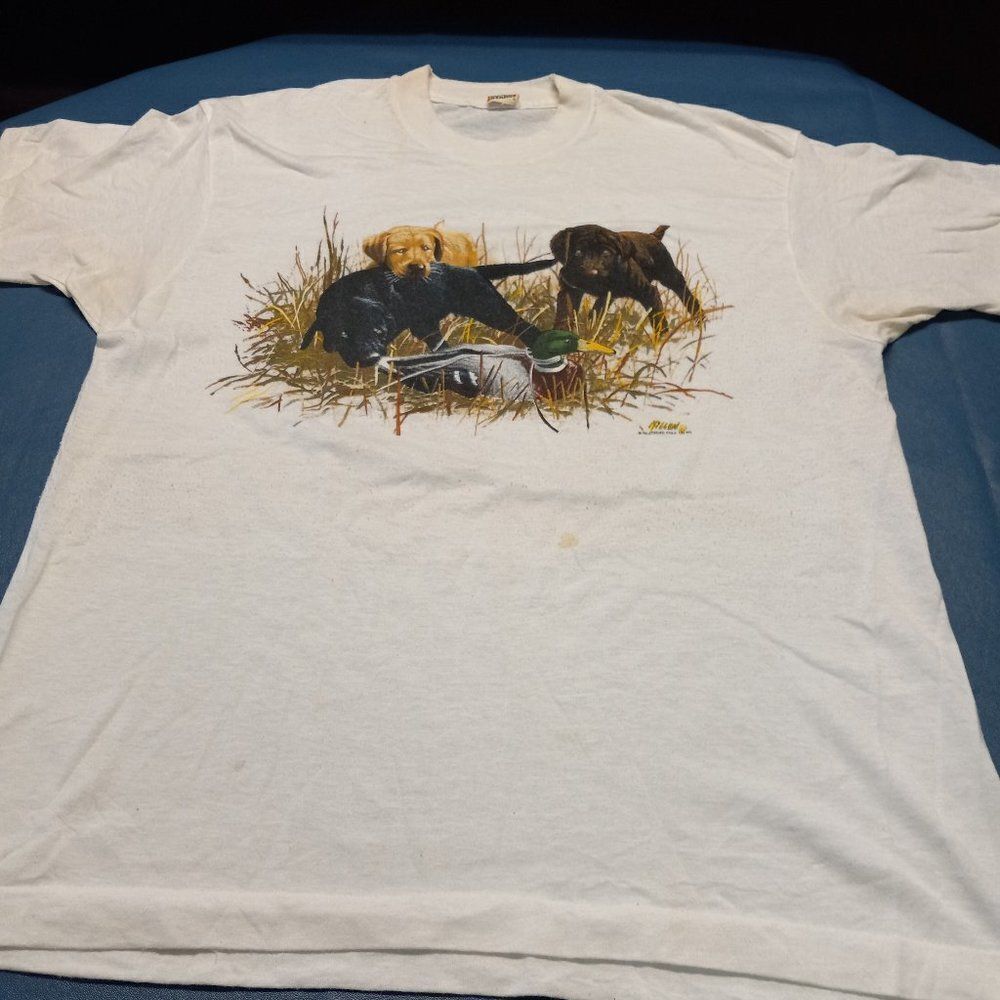 Vintage Millen Graphic Retriever Puppies Single stitched T-shirt